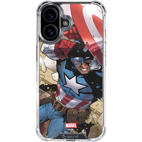 Marvel Captain America Epic Shield Break iPhone 16 Clear Case